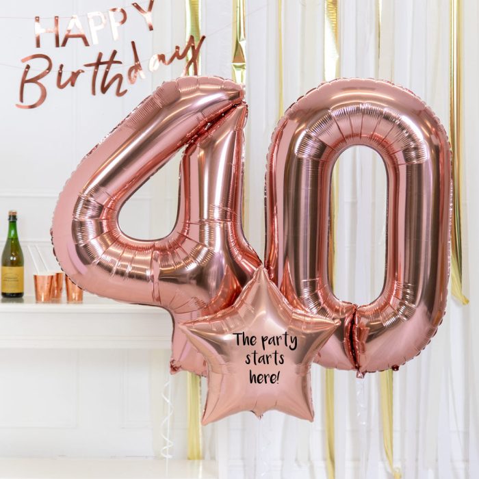 37379 Supershape40thBirthdayBalloons RoseGold b