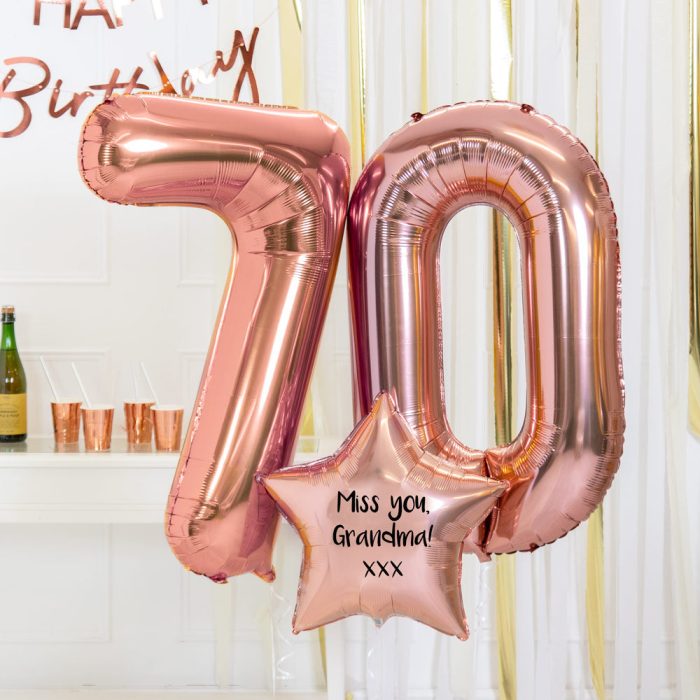 37382 Supershape70thBirthdayBalloons RoseGold c