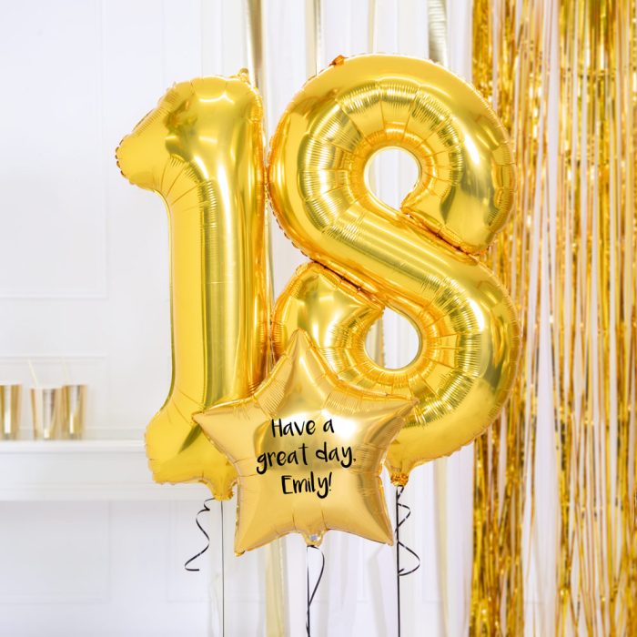 37384 Supershape18thBirthdayBalloons Gold