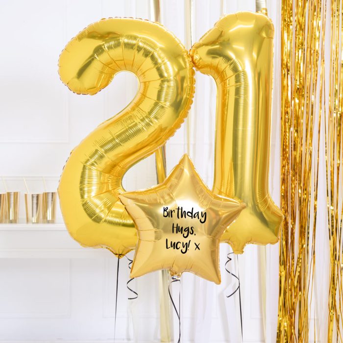 37385Supershape21stBirthdayBalloons Gold