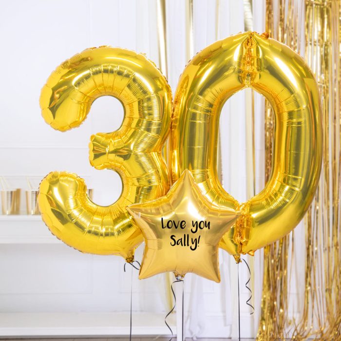 37386 Supershape30thBirthdayBalloons Gold