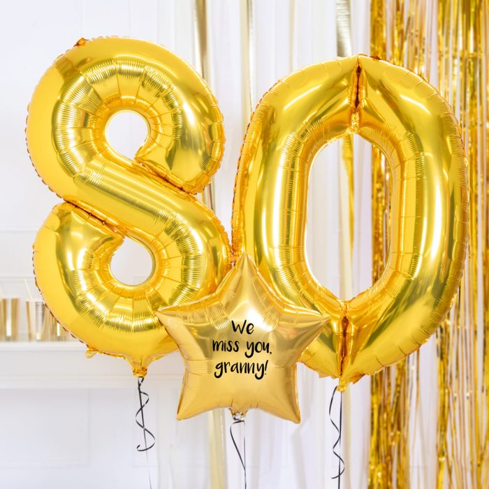 37391 Supershape80thBirthdayBalloons Gold b