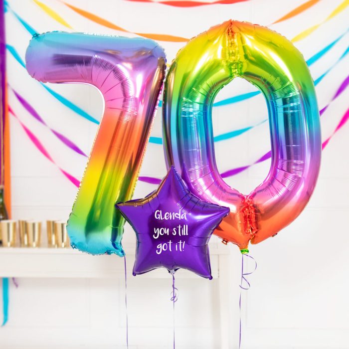 37837 70th Birthday Balloons in a Box Rainbow2