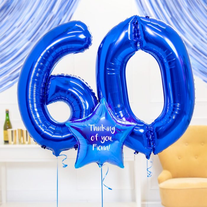 37852 60th Birthday Balloons in a Box Blue 1
