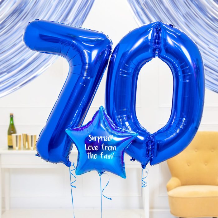37853 70th Birthday Balloons in a Box Blue 1